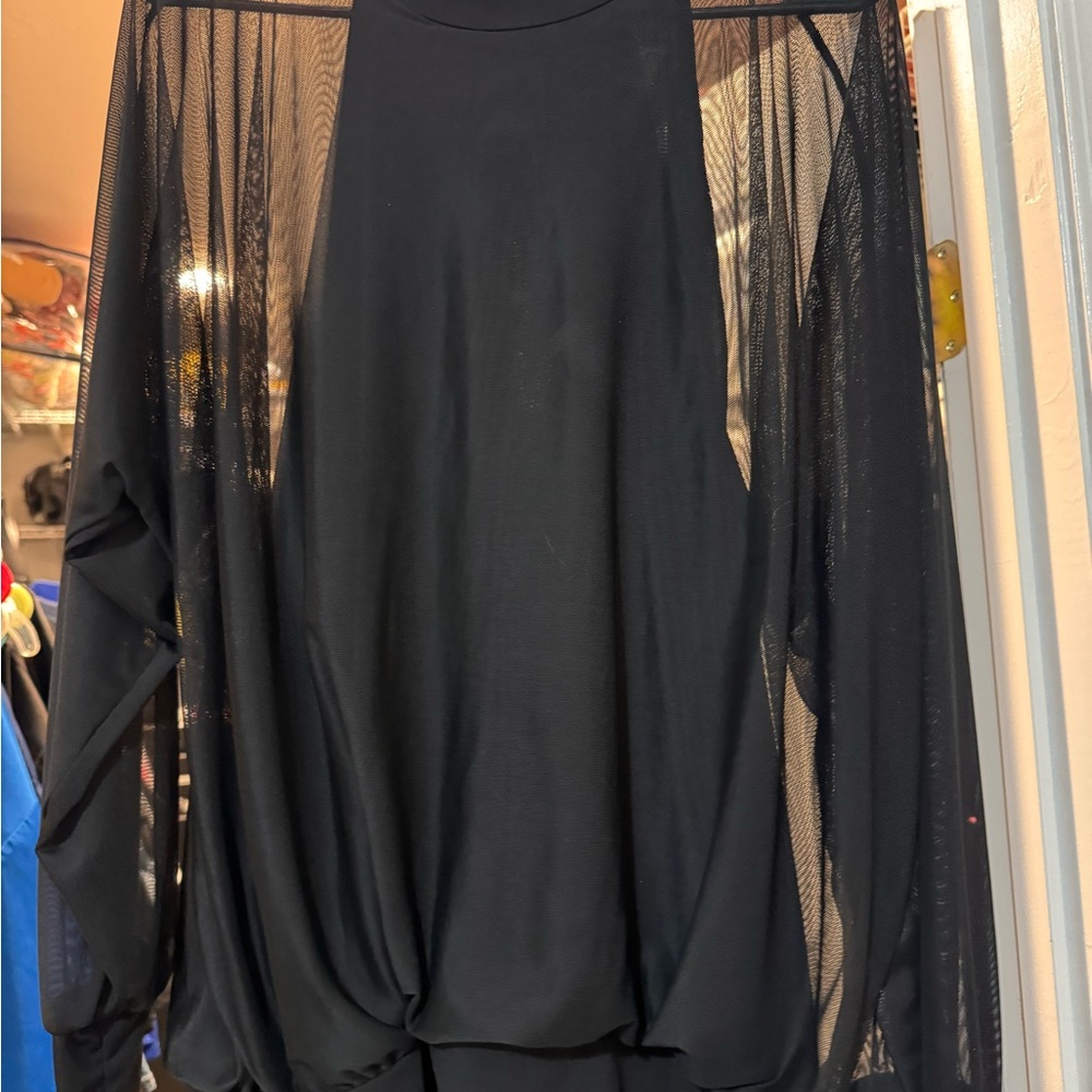 Daytrip Black Sheer Blouse